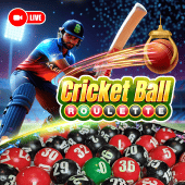 Cricket Ball Roulette game cover art with cricket ball and roulette wheel
