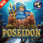 Poseidon game icon with sea god trident artwork