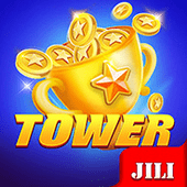 Tower game icon with stacked tower artwork